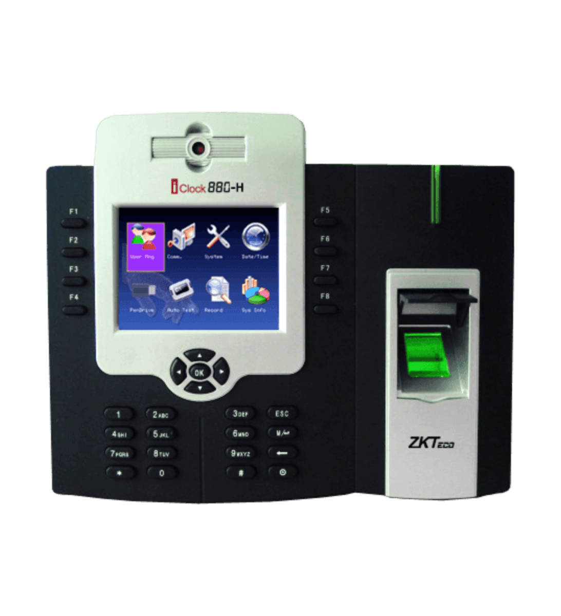 Terminal biométrique ZKTeco iClock 880 pour le pointage et le contrôle d'accès.