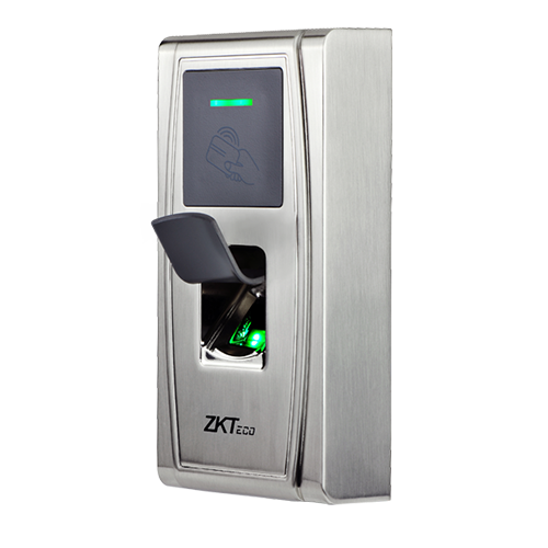 Lecteur biométrique extérieur ZKTeco MA300 avec empreinte digitale et RFID.